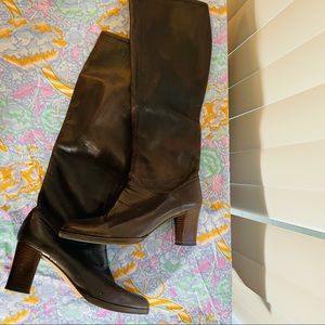 Vero Cuoio knee high brown leather boots VINTAGE